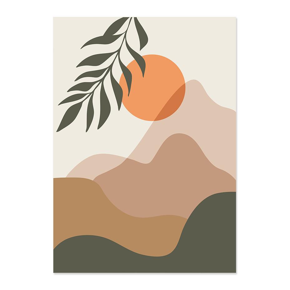 

Бохо Абстрактные Геометрические Линии Листья Плакаты Настенное Искусство Холст Картины Печать Картины Современный Интерьер Гостиной Украшения Дома 21x30cm no frame