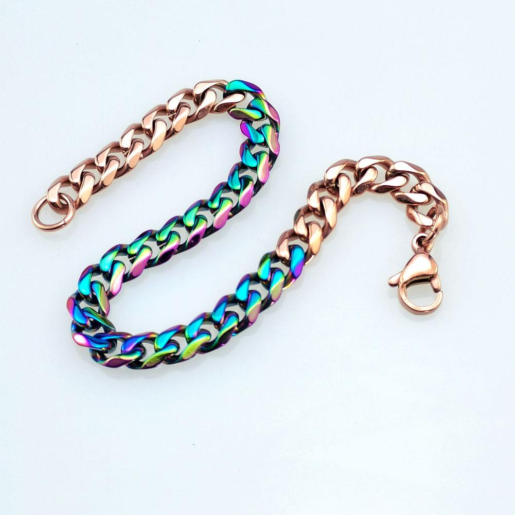 New 316L stainless steel rose and iridescence dual Hip hop bracelet anklet