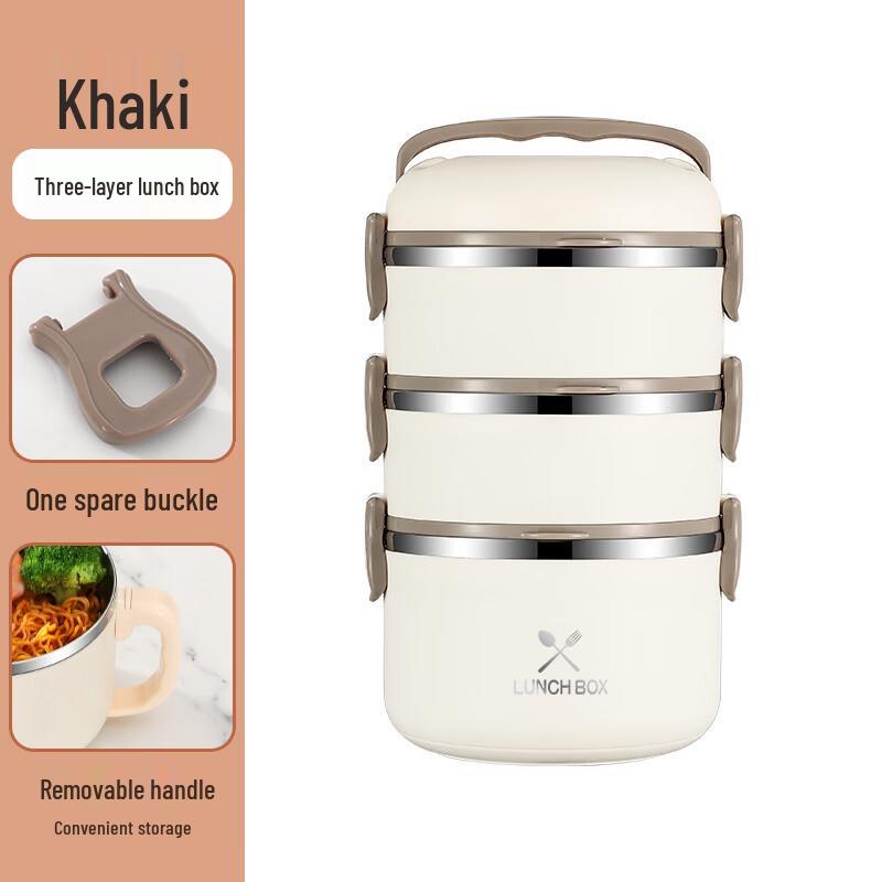 ZISIZ 3-Layer 304 Stainless Steel Insulated Lunch Box