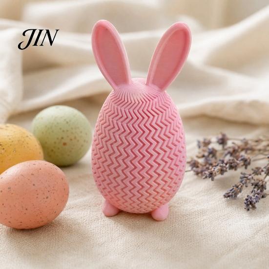 Kids Candy Organizer 3D Printed Bunny Ear Egg Box, Rabbit Storage Box Container for Home Shelf Mantle Display, Easter Basket Stuffers PLA