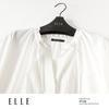 ELLE Women's French Style Pure Cotton Drawstring White Shirt