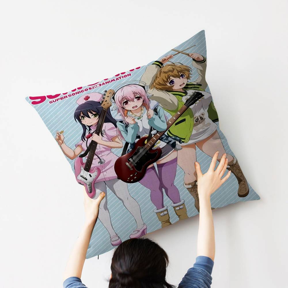 Poszewka na poduszkę Anime Super Sonico Poszewka na poduszkę do samochodu na sofę samochód Prezent świąteczny 40x40cm 45x45cm