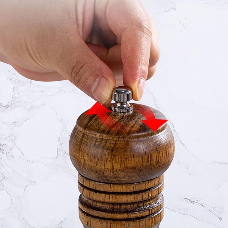 Cooking And Salt Pepper Grinder Hand Movement Oak Wood Pepper Mill Tool Kitchen