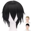CaseEden Cosplay Wig Premium Cool Short Black Hair 6057
