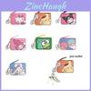 Cute Cartoon Small White Dog Pudding Dog Twin Star Long Ear Leather Card Case Coin Purse Keychain Pendant In-stock Pu Leather Anime Pattern