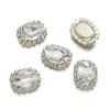 10pcs/lot 18*14MM 4-hole Sewing Rhinestone Flatback Oval Buttons for Clothing Wedding Sewing Diy Jewelry Making Accessories