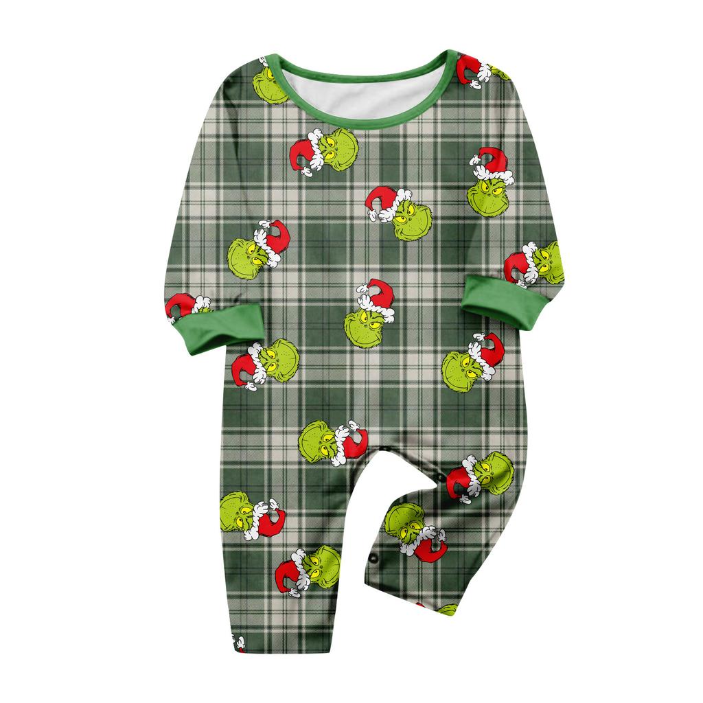 Juletrykk Søt familiesett Pyjamas, hjemmeklær, familiesett med lange armer toppbukser