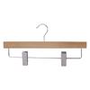 White Wooden Pants Hanger,5 Pack Durable Skirt Hangers with Adjustable Clips for Jeans Slacks Shorts,Heavy Duty Clip Hangers