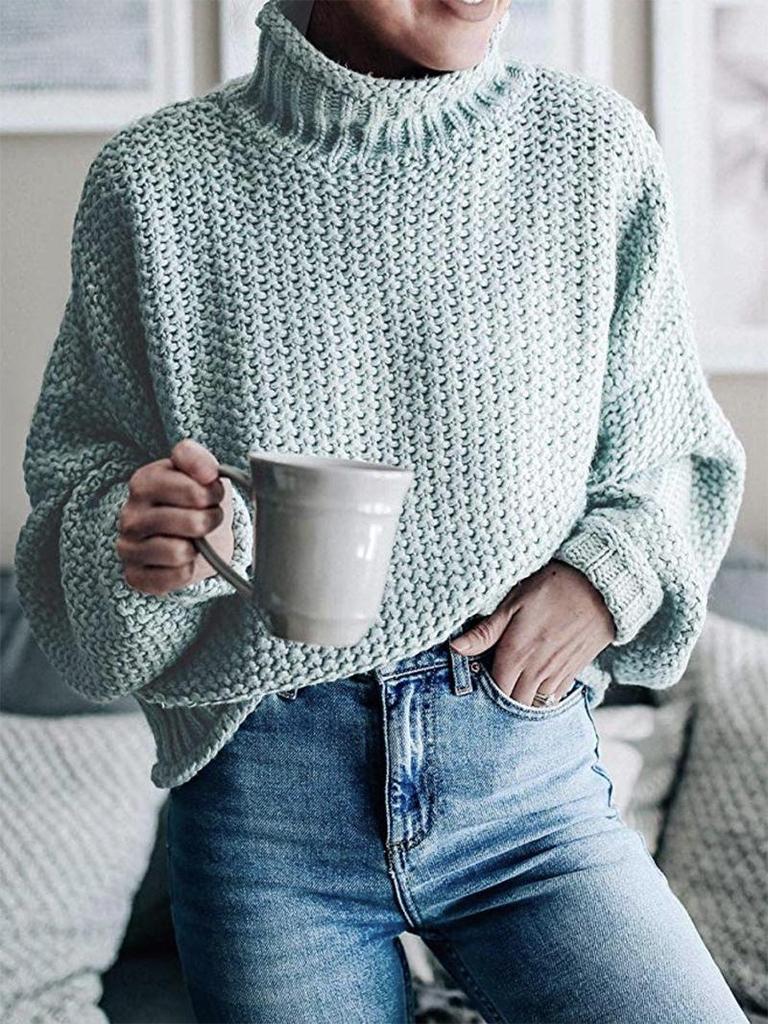 Women's 2026 High Neck Autumn/Winter Chunky Knit Sweater - European & American Style