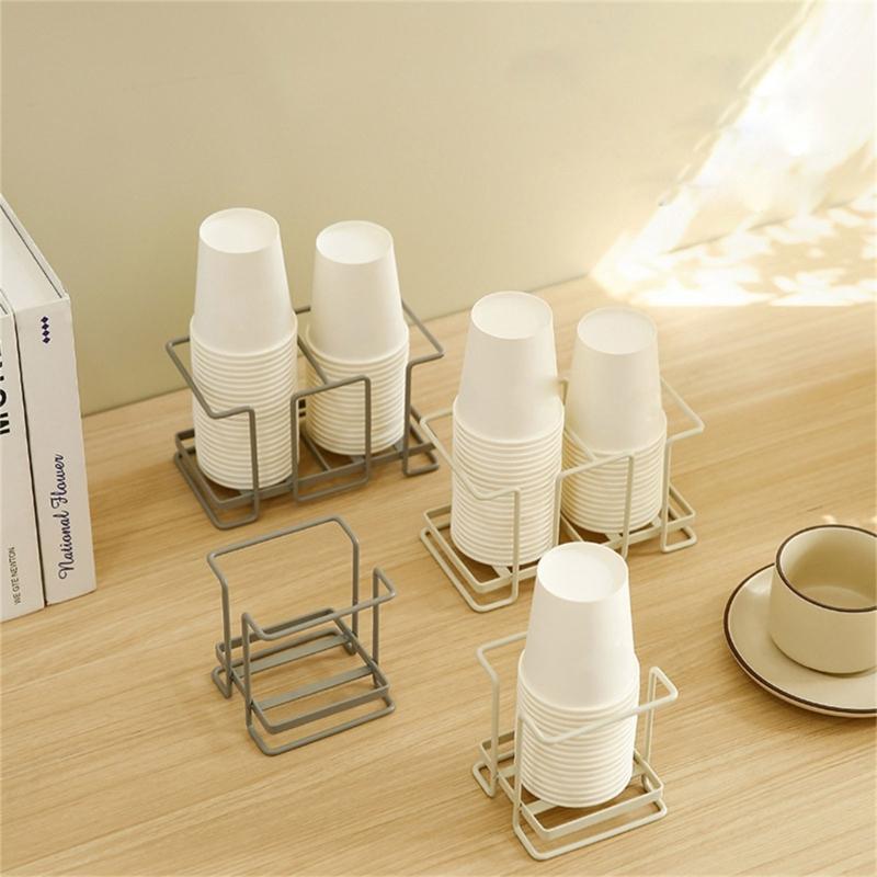 Disposable Paper Cup Holder Rack Disposable Cup Storage Shelf Office Decorations