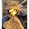 Plush Tiger Pattern Ear Hat Scarf Integrated Bucket Hat Winter Cold and Warm