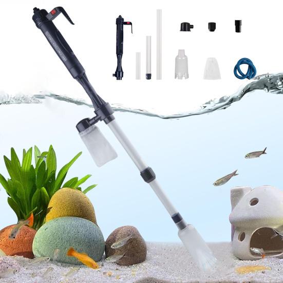 Electric Gravel Cleaner Aquarium Vacuum Cleaner Multifunction Fish Tank Vacuum Cleaning Tool for Water Changing Sand Washing Water Circulation