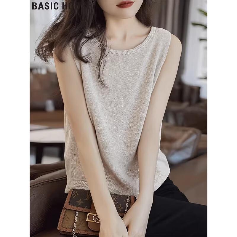 Basic House Women s Loose Knit Tank Top S