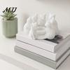 Small Cat Sculpture For Desk 3D Printed Candle Holder, Matte Sanding Aesthetic Desktop Decor, Integrated Bay Window Ornament Smooth Curved Sculpture,