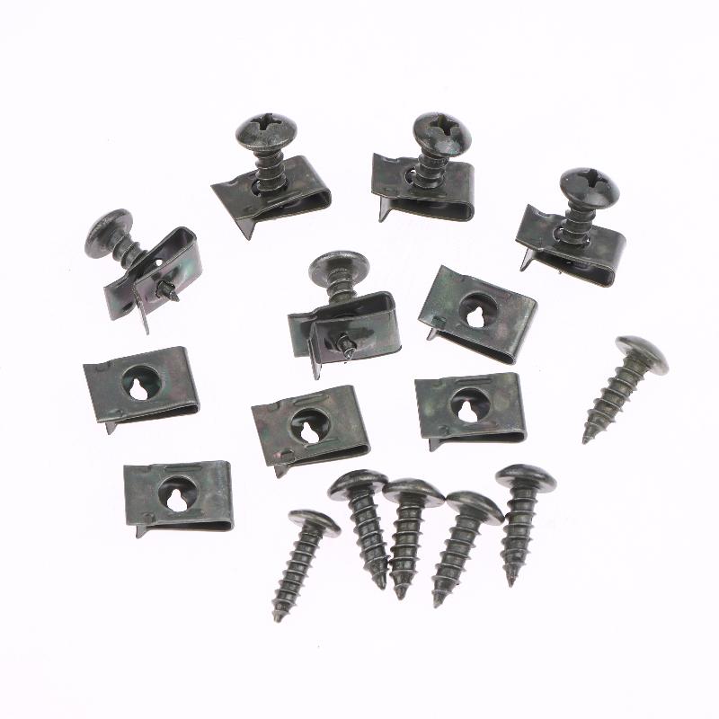 40/100Pcs Anti-Rust Protection Clip Screw Iron Sheet Kit Self Tapping Screws Fastener Clip For Car Moto U-Type Clip With Screw
