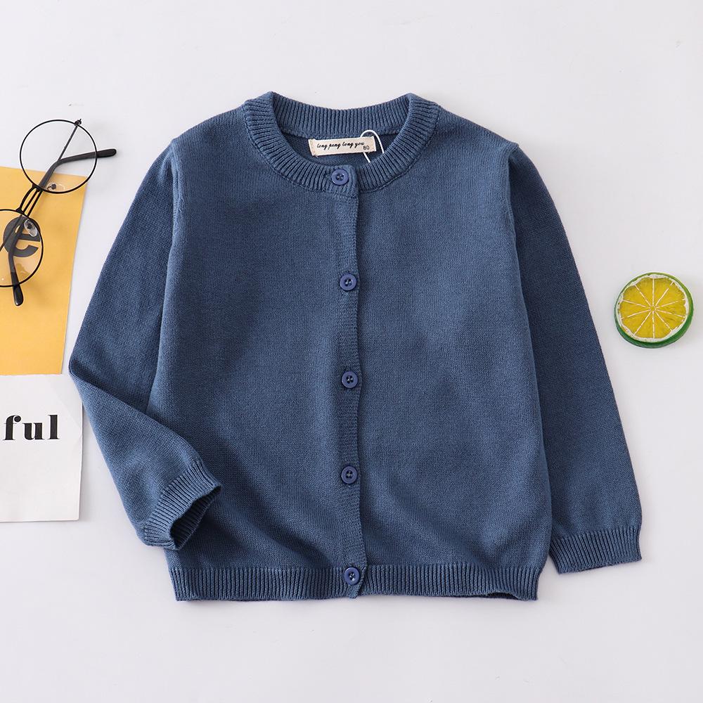 2025 Children's Pure Cotton Knitted Cardigan - Infant & Toddler Sweater, European & American Style for Boys & Girls