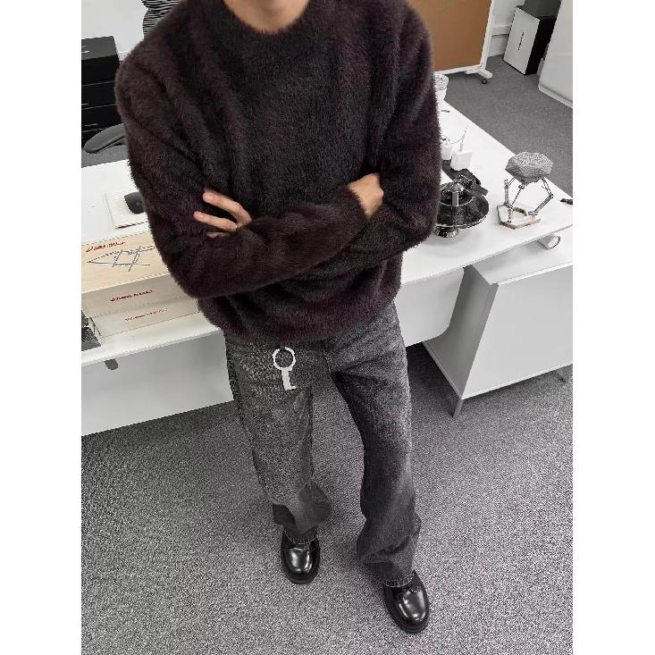 Pulover pentru bărbați, primăvară 2024, mozaic, culori asortate, țesătură prietenoasă cu pielea, la modă, versatilă, top casual, cămașă cu mânecă lungă.