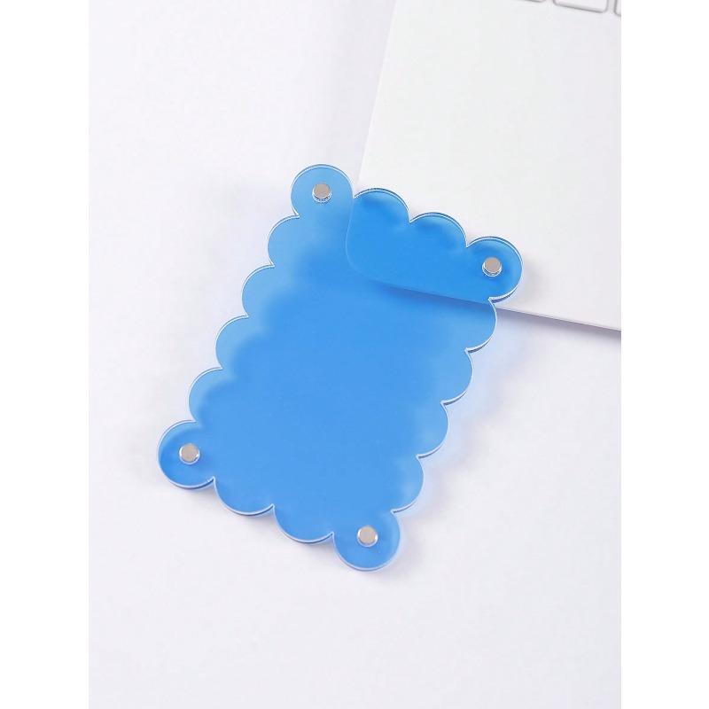Acrylic 3-Inch Refrigerator Magnets, Colorful Transparent Mini 3-Inch Magnetic Photo Frames, Creative Lightweight Floral Design Refrigerator Magnets Transparent Blue-1pc