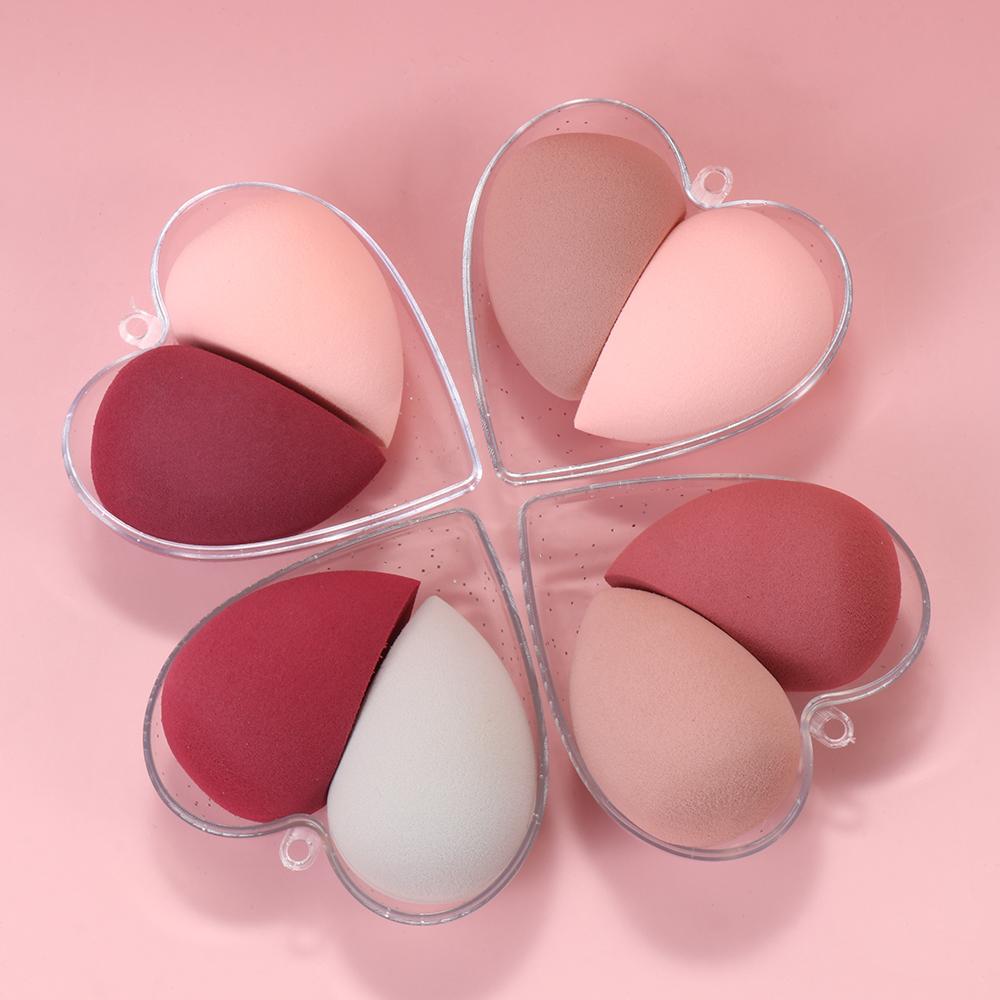 Make-up-Schwamm in verschiedenen Größen, für den trockenen und nassen Gebrauch, Kosmetik-Quastenschwamm, Foundation, Puder, Rouge, Beauty-Tools mit Aufbewahrungsbox