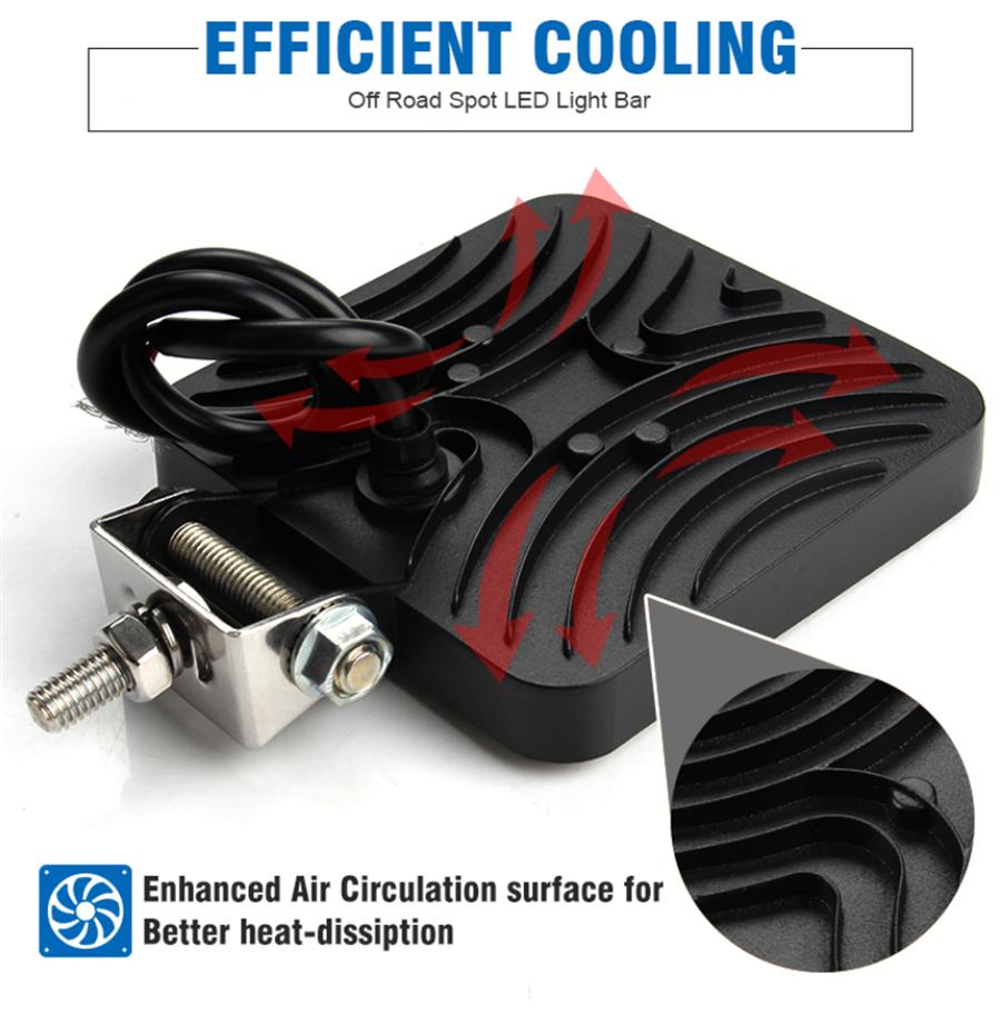 1 Stück 4,5" 9-LED 35W 6500K Quadratisches LED-Arbeitsscheinwerfer Nebelscheinwerfer für Offroad-SUV