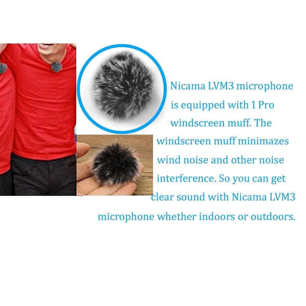 Nicama LVM2 Mini Clip Pin Condenser High for Digital SLR iPad Android Compatible Mini Plug Microphone, Microphone, Microphone, Omnidirectional,