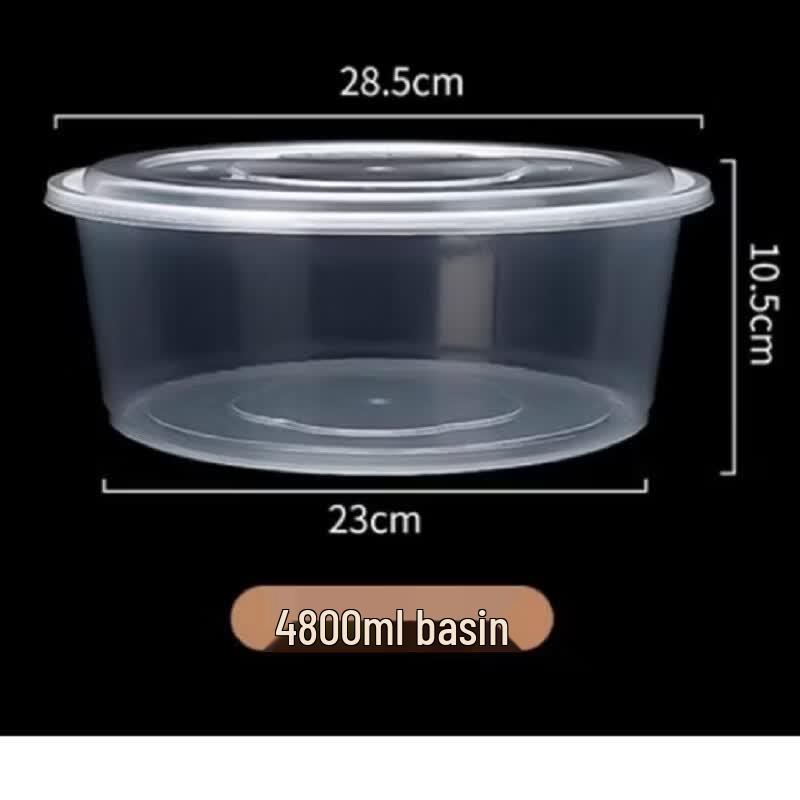 Thickened Disposable Round Plastic Food Container Set