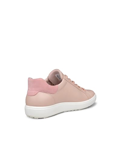 ECCO Soft 7 Genuine Leather Casual Sneakers for Women, Rose Dust/Old Rose, Size 24.5 Cm, 3E