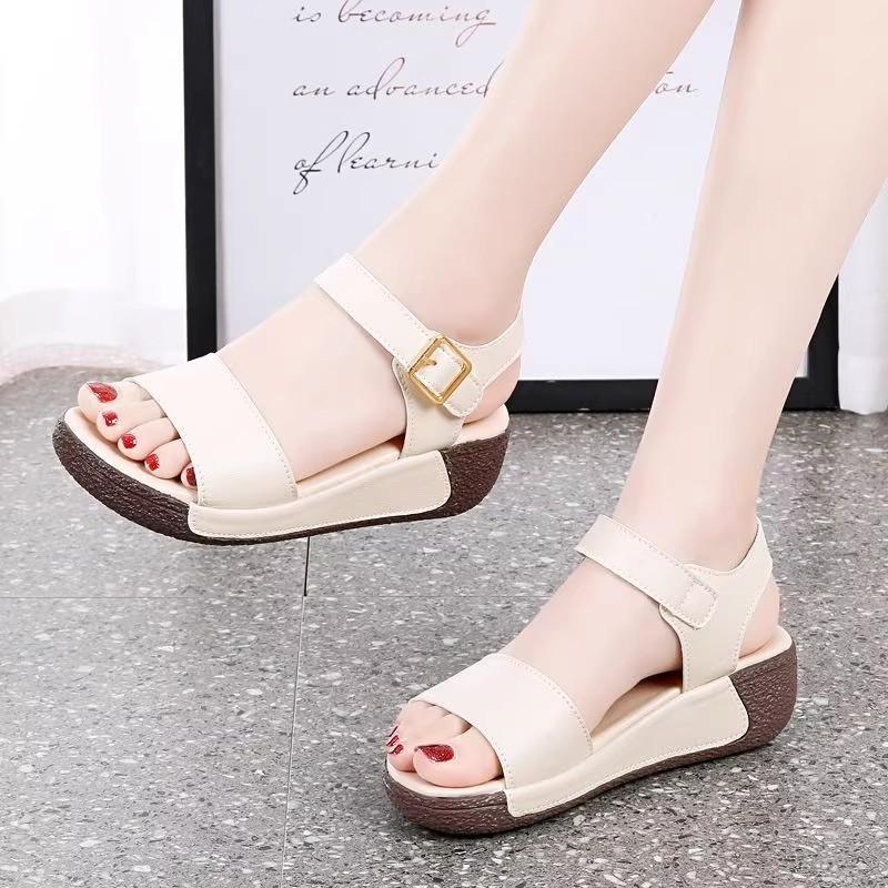 Sandals women's summer wear soft-soled wedges comfortable non-slip versatile beach shoes cool slippers