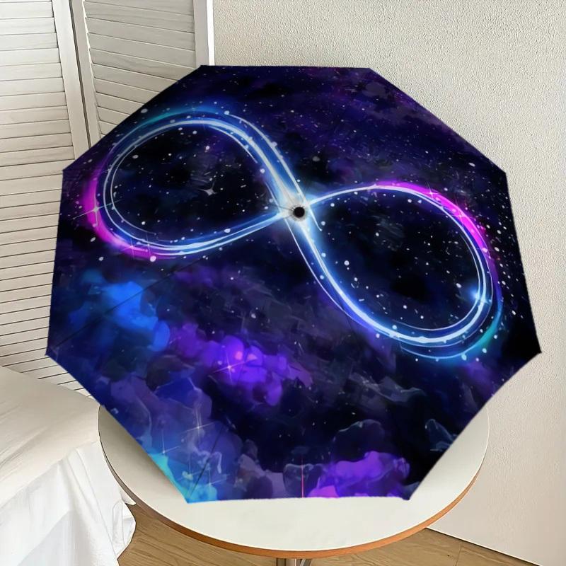 

1pc Cosmic Infinity Symbol Umbrella with Plastic Handle,Suitable for All Seasons Home Travel Outdoor UmbrellaDD859