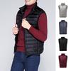 Unisex Down Waistcoat Stand Collar Sleeveless Solid Color Zipper Placket Cotton Vest with Pockets Thin Warm Vest Coat
