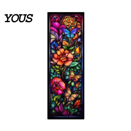 Retro Style Bookmark Stained Glass Flower Bookmark, Floral Acrylic Suncatcher Plant Book Page Marker, Gifts for Bookish, Women Lightweight