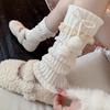 Women's Thick Winter Leg Warmers - White Calf Long Socks for Autumn and Winter