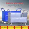Stackable Guardrail Hand-Push Cart with Cover for Warehouse Logistics and Goods Handling