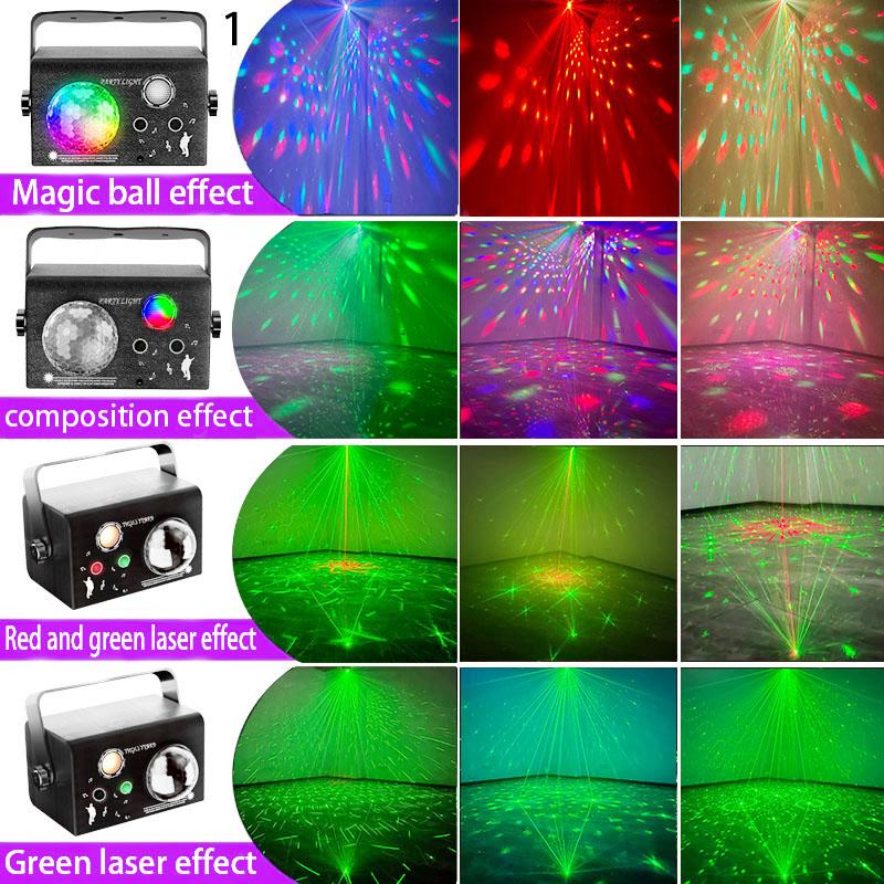 RGB DJ Disco Party Lights with Voice-Controlled and XNE45 Laser Projector Light Perfect for Family Parties,Wedding, Birthday,Music Performance Light