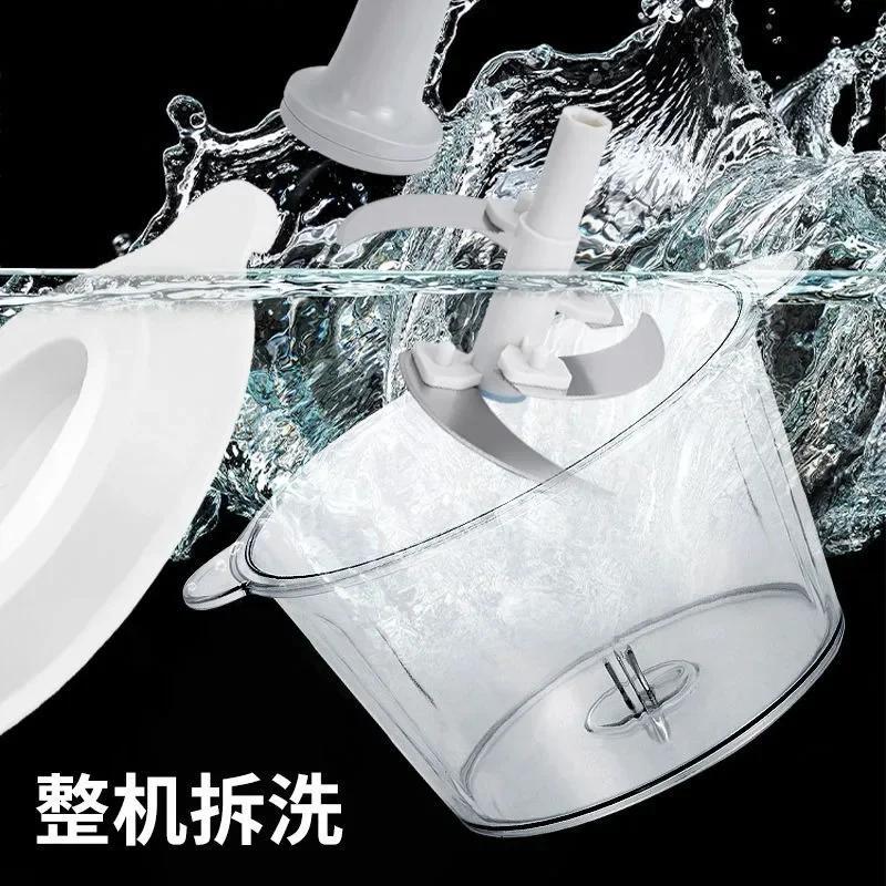 Multifunctional Food Processor - Manual Meat Grinder, Vegetable Garlic Chilli Chopper, Slicer, Rotary Dicer, Fruit Kitchen Tool