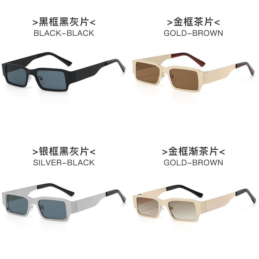 Cyberpunk Metal Square Sunglasses With Uv400 Protection For Outdoor Parties And Street Style