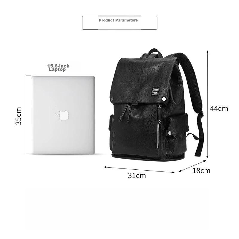 Herder Men's Travel Backpack, Top-Grain Leather, Business Backpack, Laptop Bag