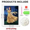 Disney Pearl Painting Belle Gold Dress Rose Creative Art Exquisite Landscape Sparkling Painting Craft Home Wall Decoration DIY Handmade Gift
