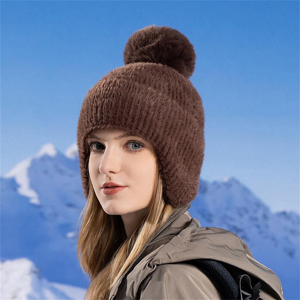 Soft Plush Hat Fluffy Beanies Caps Versatile Lei Feng Hat  for Women Girls