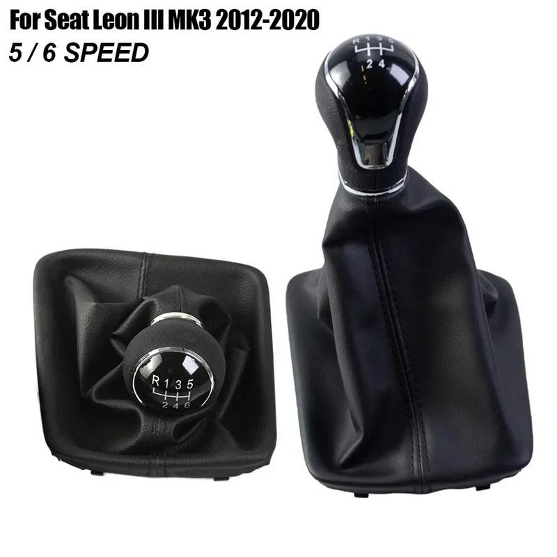 5/6-Gang-Schaltknauf für Seat Leon III MK3 2012- LHD mit Schalthebelmanschette Staubschutz Auto Zubehör