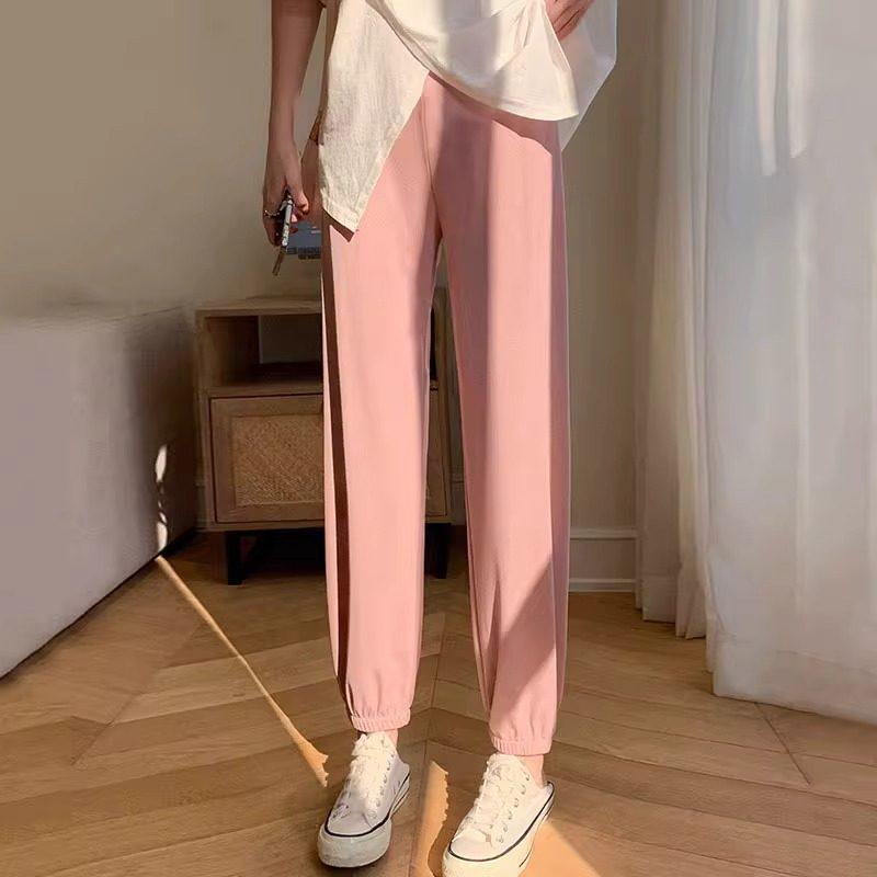 Ice Silk Women's Quick-Dry Sports Pants - Summer 2026, Lightweight, Nine-Point Lantern Style