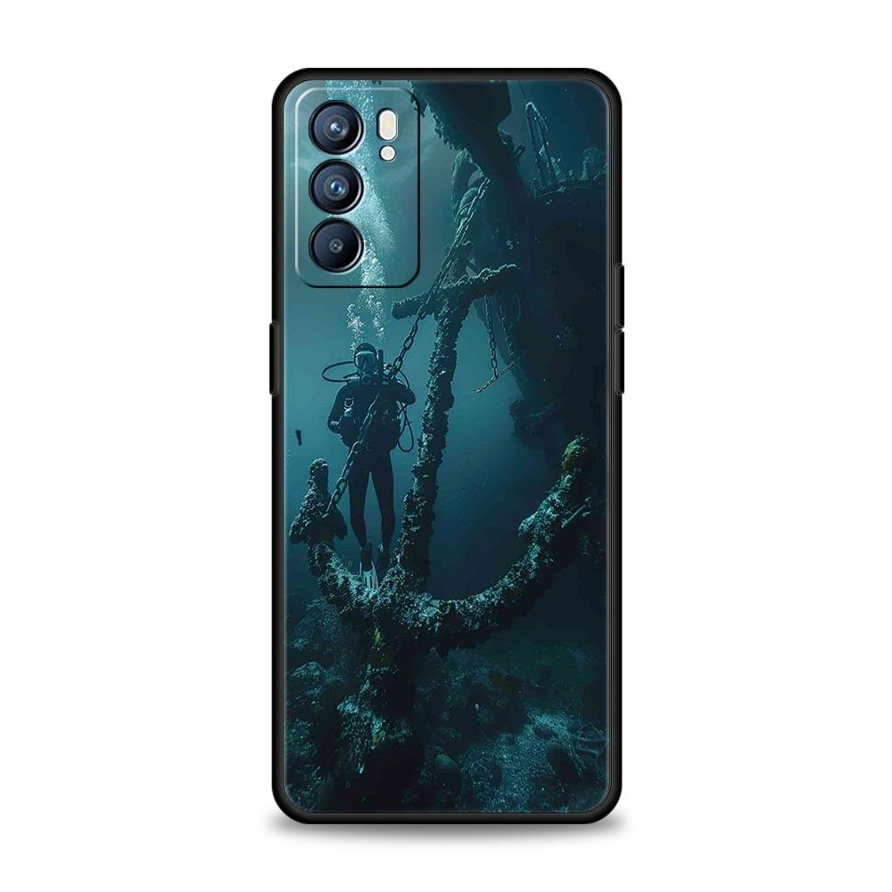 Scuba Diving Phone Case For Oppo A54 A53 A52 A15 A95 A16 A78 A79 A80 A98 4G Find X5 X6 Reno10 12 13 F Pro 5G Cover