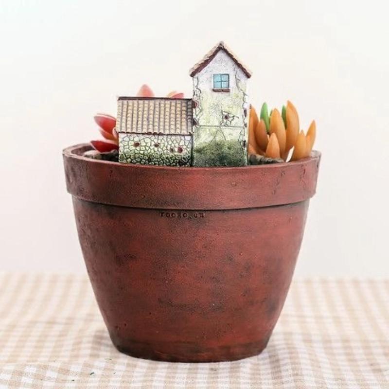NooLim Resin Succulent Flower Pot – Mini Bonsai Planter for Garden & Home Decoration