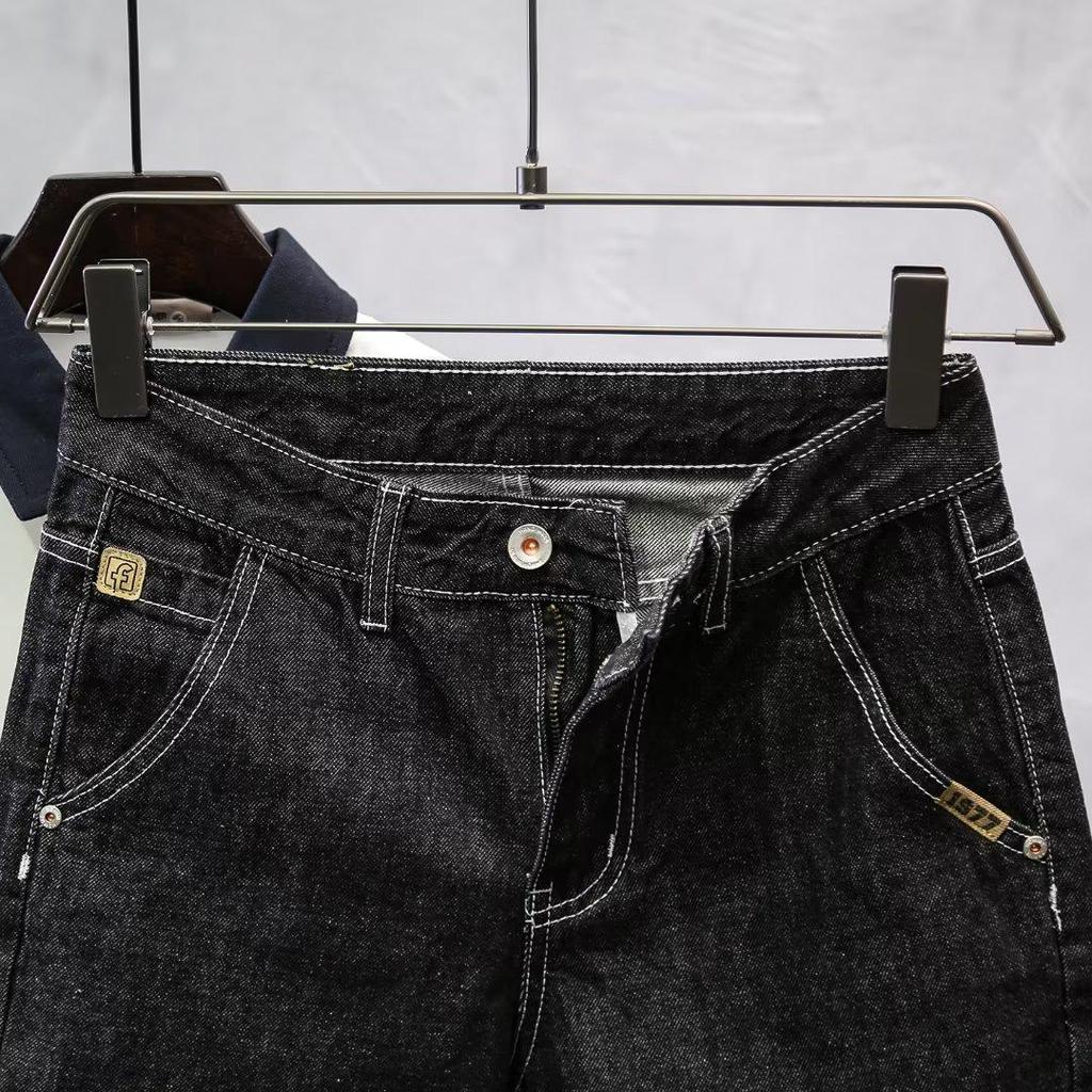 Men's Trendy Korean Style Ripped Denim Shorts - Slim Fit Casual Five-Point Breeches