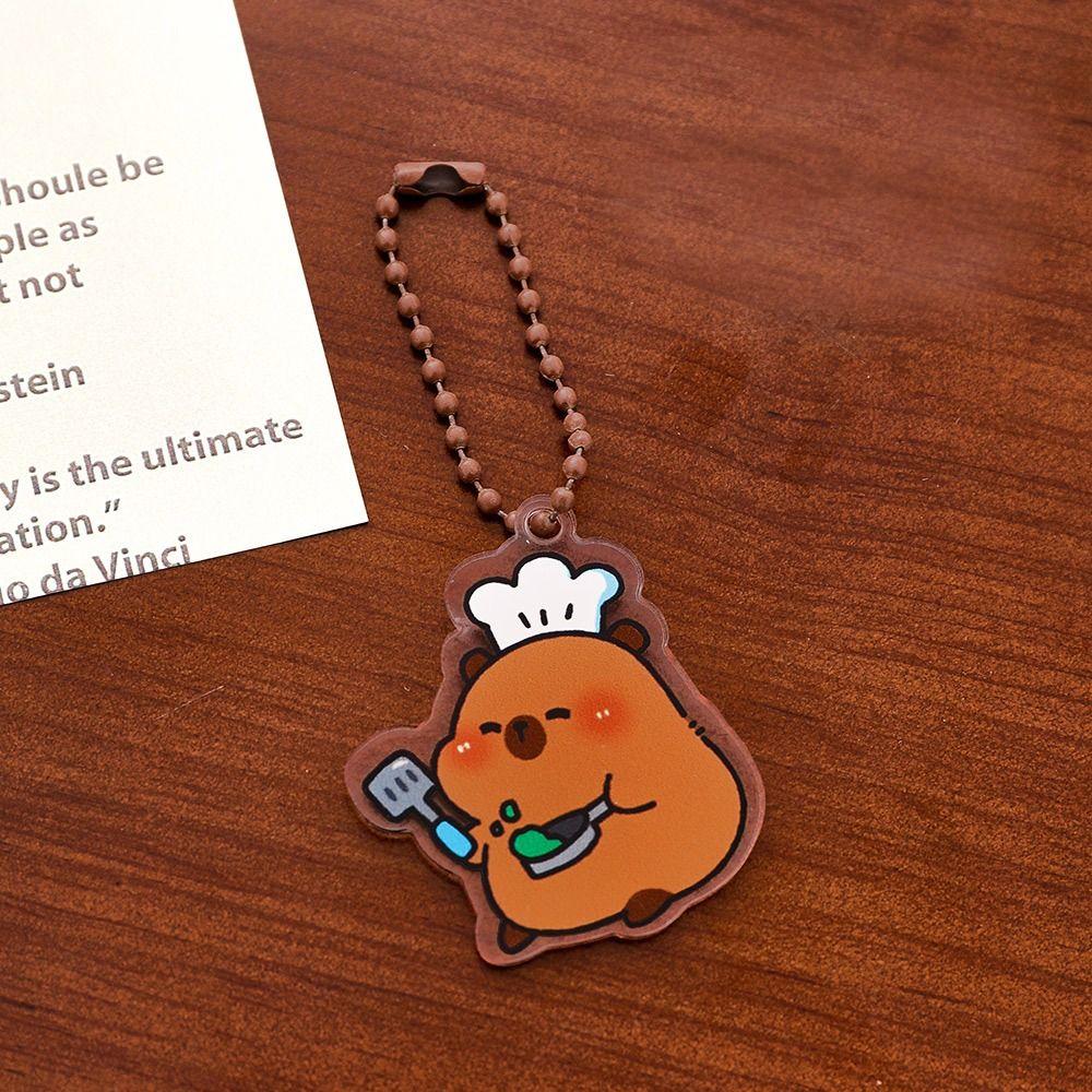 

Creative Kapibara Bag Hanging Acrylic Capibara Pendant Kawaii Capybara Keychain Unisex Style A
