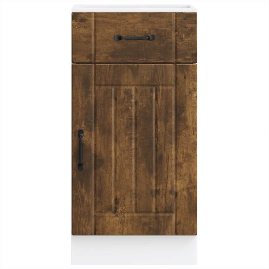 Lucca Kitchen Base Cabinet Smoked Oak Effect Wood Based Material
