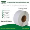 Waterproof Thermal Label Paper 40*20mm, 2000 Labels - Durable Adhesive for Barcode Printing