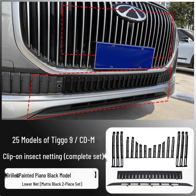 Insect Net Front Grille Radiator Protector for Chery Tiggo 9 (25 Models)