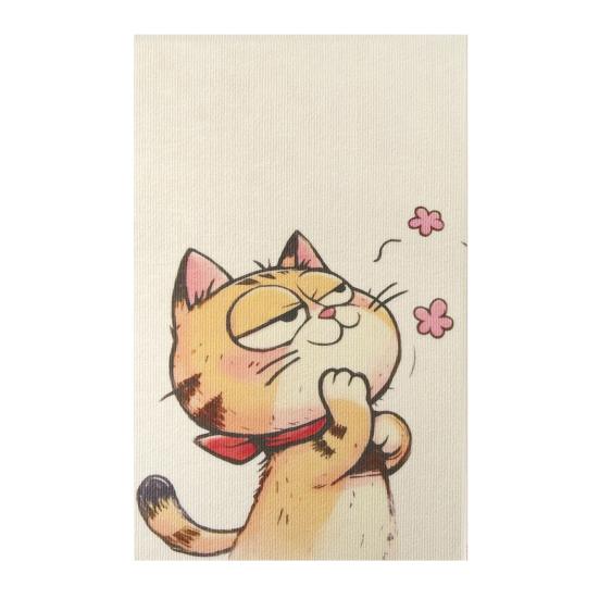 Wall Mounted Cat Scratcher Self-adhesive Cat Scratch Pad Cute Kitten Pattern Scratch Mat Protects Furniture And Walls for Indoor Cats Scratching