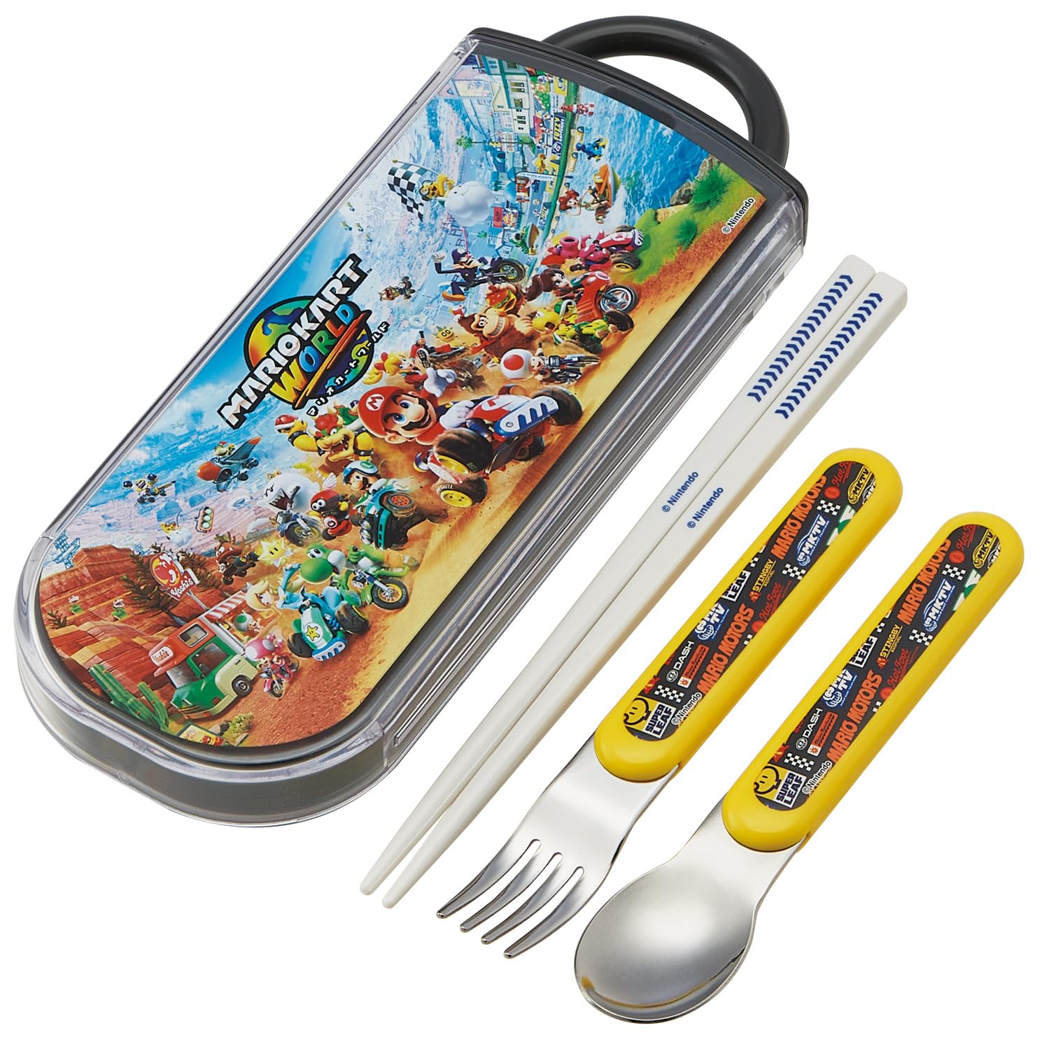 

Skater Bento Chopsticks Trio Set Super Mario Mario Kart World Design for Boys Children s (Chopsticks, Spoon, Fork) 16.5cm & (TACC2-A)